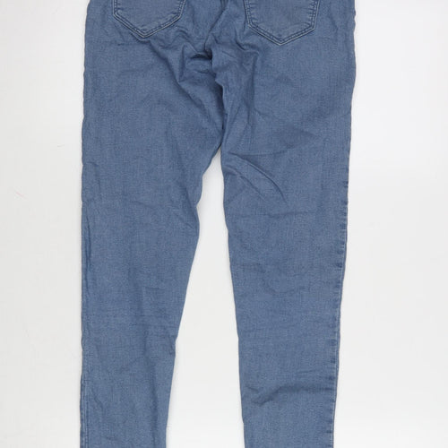 Miss Selfridge Womens Blue Cotton Blend Tapered Jeans Size 8 L29 in Regular Zip