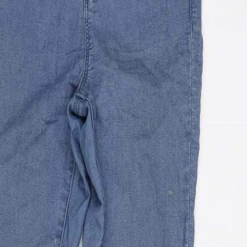 Miss Selfridge Womens Blue Cotton Blend Tapered Jeans Size 8 L29 in Regular Zip