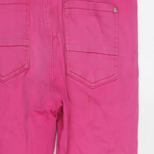 Mimosa Womens Pink Cotton Blend Cropped Jeans Size 14 L20 in Regular Zip