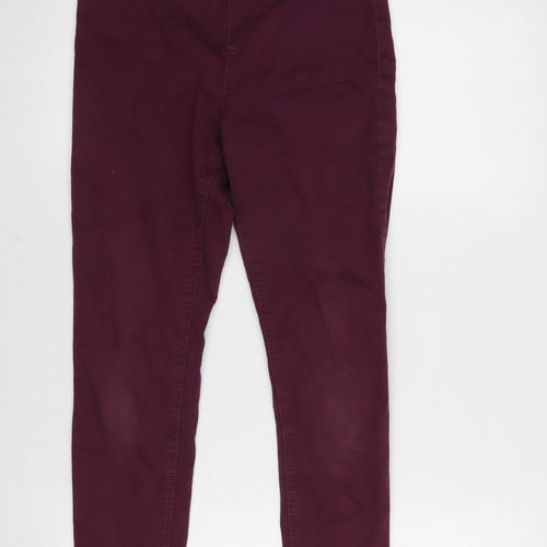 Marks and Spencer Womens Purple Cotton Blend Jegging Jeans Size 8 L26 in Regular