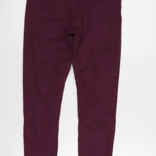 Marks and Spencer Womens Purple Cotton Blend Jegging Jeans Size 8 L26 in Regular