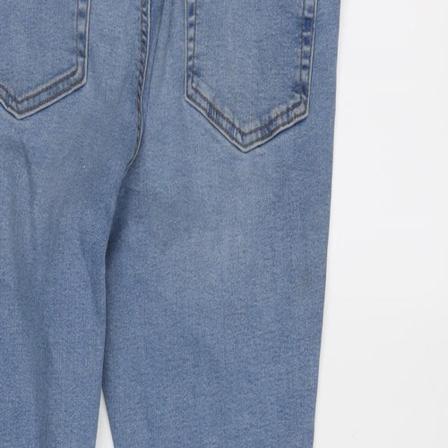 Denim & Co. Womens Blue Cotton Blend Tapered Jeans Size 14 L24.5 in Regular Zip