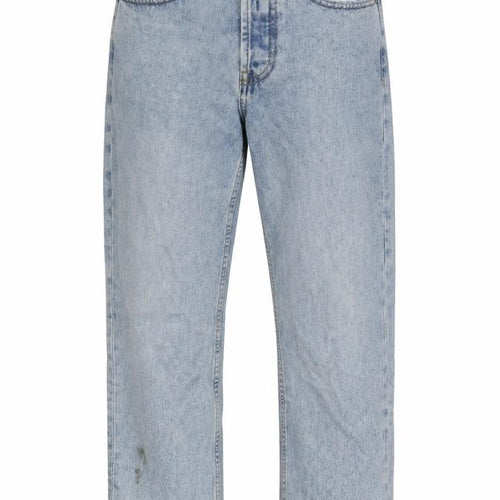 Denim & Co. Womens Blue Cotton Straight Jeans Size 8 L26 in Regular Button - Raw Hem