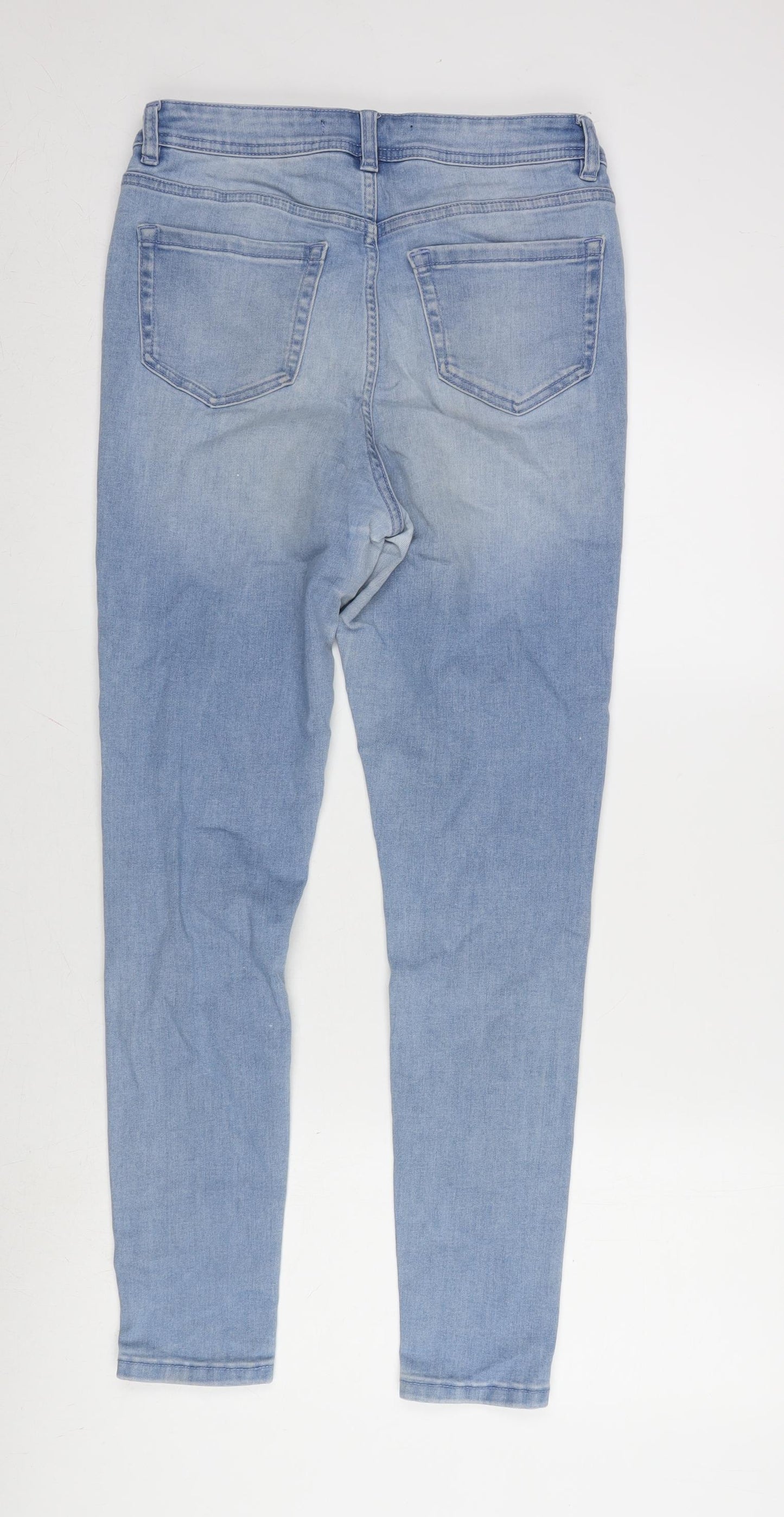 George Womens Blue Cotton Blend Tapered Jeans Size 12 L28 in Regular Zip
