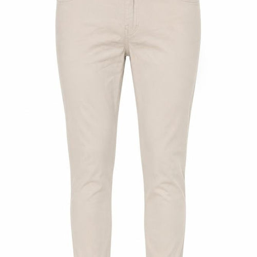 Matalan Womens Beige Cotton Blend Tapered Jeans Size 10 L25 in Regular Zip