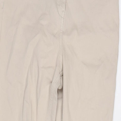 Matalan Womens Beige Cotton Blend Tapered Jeans Size 10 L25 in Regular Zip