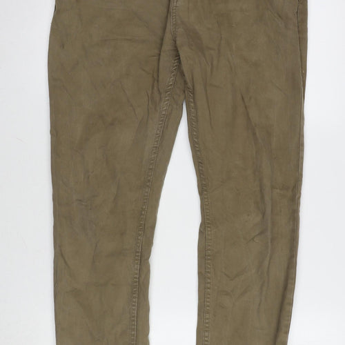 Denim & Co. Mens Beige Cotton Blend Straight Jeans Size 32 in L32 in Slim Zip