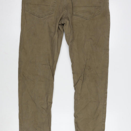 Denim & Co. Mens Beige Cotton Blend Straight Jeans Size 32 in L32 in Slim Zip