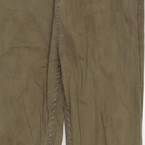 Denim & Co. Mens Beige Cotton Blend Straight Jeans Size 32 in L32 in Slim Zip