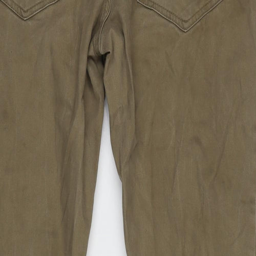 Denim & Co. Mens Beige Cotton Blend Straight Jeans Size 32 in L32 in Slim Zip