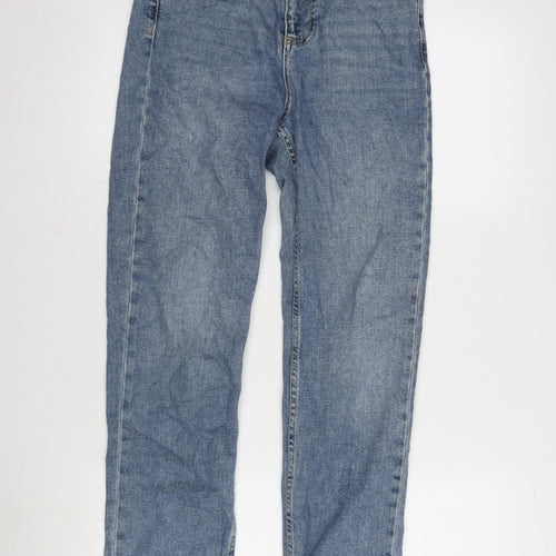 Topshop Womens Blue Cotton Blend Tapered Jeans Size 26 in L28.5 in Regular Zip