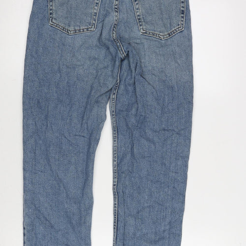 Topshop Womens Blue Cotton Blend Tapered Jeans Size 26 in L28.5 in Regular Zip