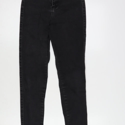 Missguided Womens Grey Cotton Blend Tapered Jeans Size 6 L28 in Regular Zip