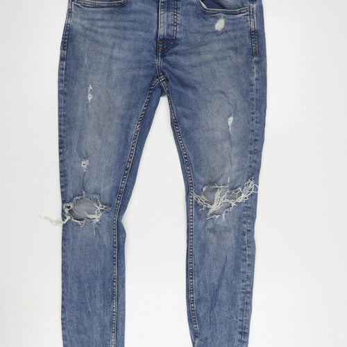 Denim & Co. Mens Blue Cotton Blend Tapered Jeans Size 32 in L32 in Regular Zip