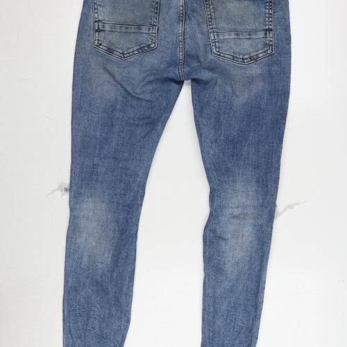 Denim & Co. Mens Blue Cotton Blend Tapered Jeans Size 32 in L32 in Regular Zip