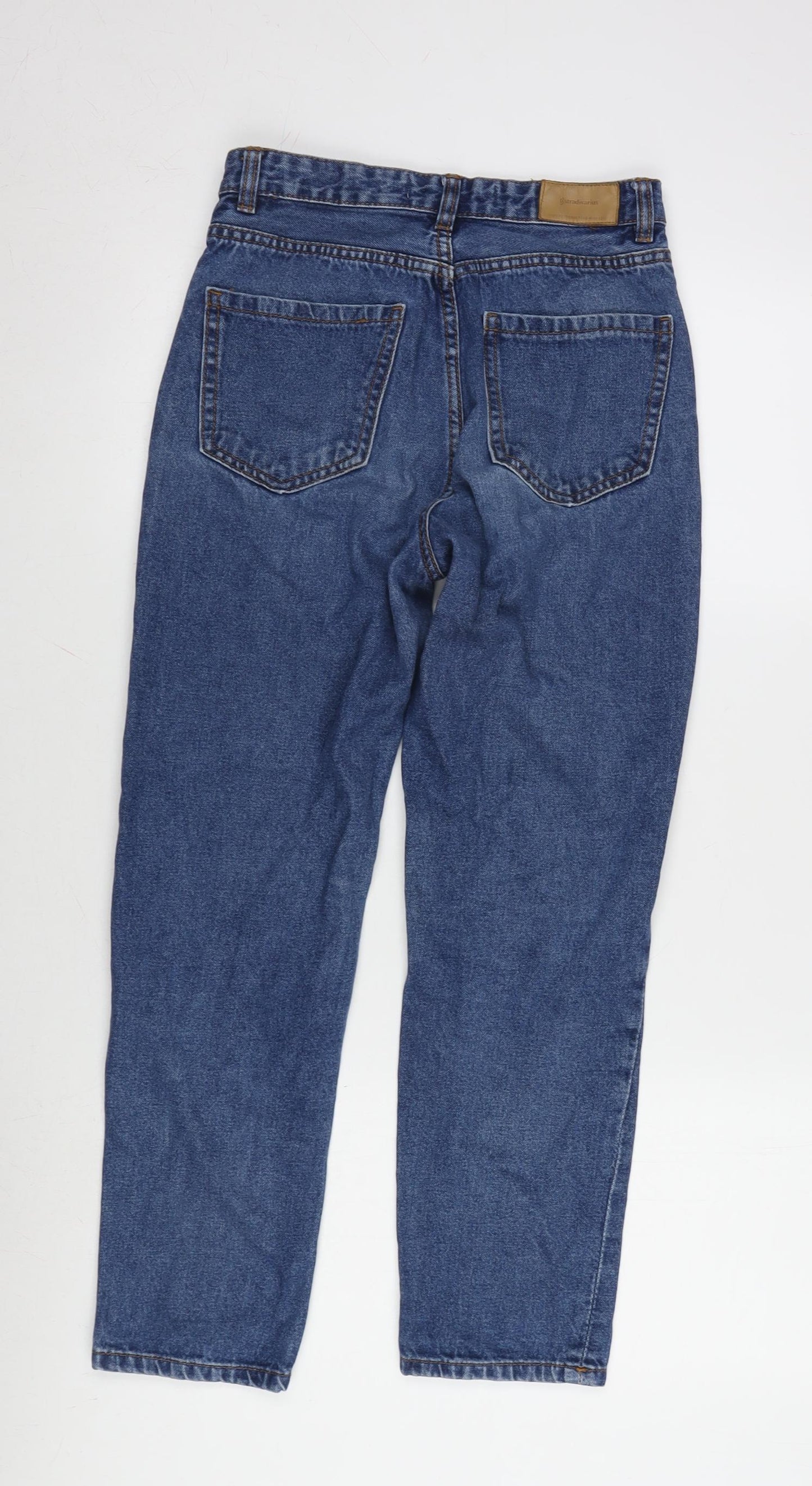 Sradivarios Womens Blue Cotton Straight Jeans Size 8 L26 in Regular Zip