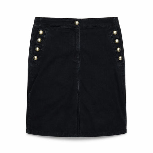 NEXT Womens Blue Cotton A-Line Skirt Size 10 Zip - Vent To Front