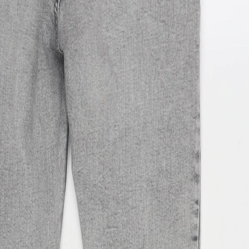 Denim & Co. Womens Grey Cotton Blend Tapered Jeans Size 10 L28 in Regular Zip