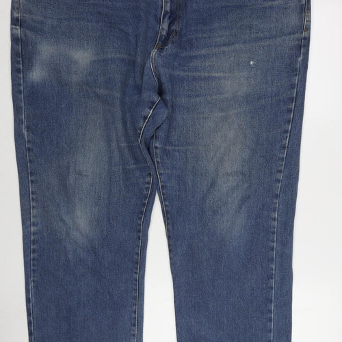 Union Blues Mens Blue Cotton Straight Jeans Size 46 in L31 in Regular Zip