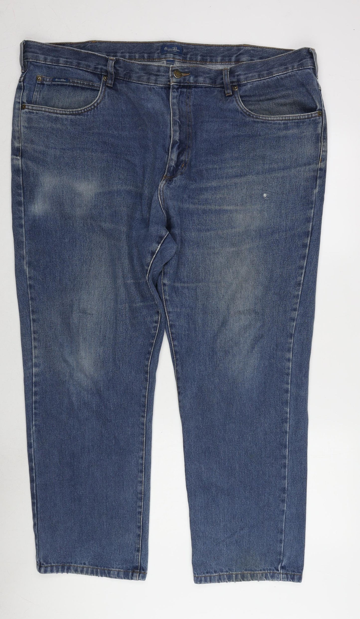 Union Blues Mens Blue Cotton Straight Jeans Size 46 in L31 in Regular Zip
