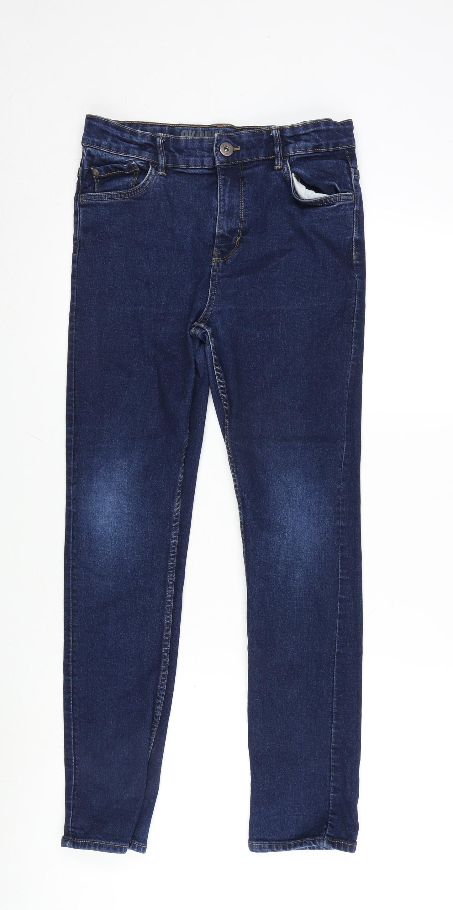 Denim Department Girls Blue Cotton Tapered Jeans Size 14 Years L27 in Regular Zip