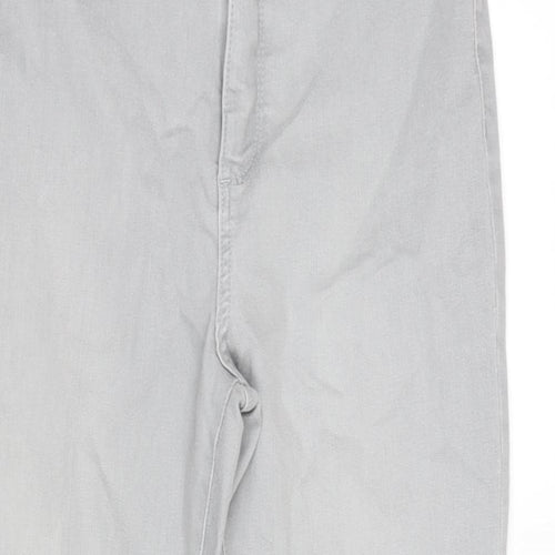 Marks and Spencer Womens Grey Cotton Blend Tapered Jeans Size 12 L28 in Regular Zip