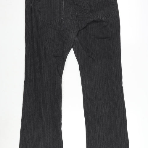 Per Una Womens Grey Cotton Blend Bootcut Jeans Size 12 L29 in Regular Zip