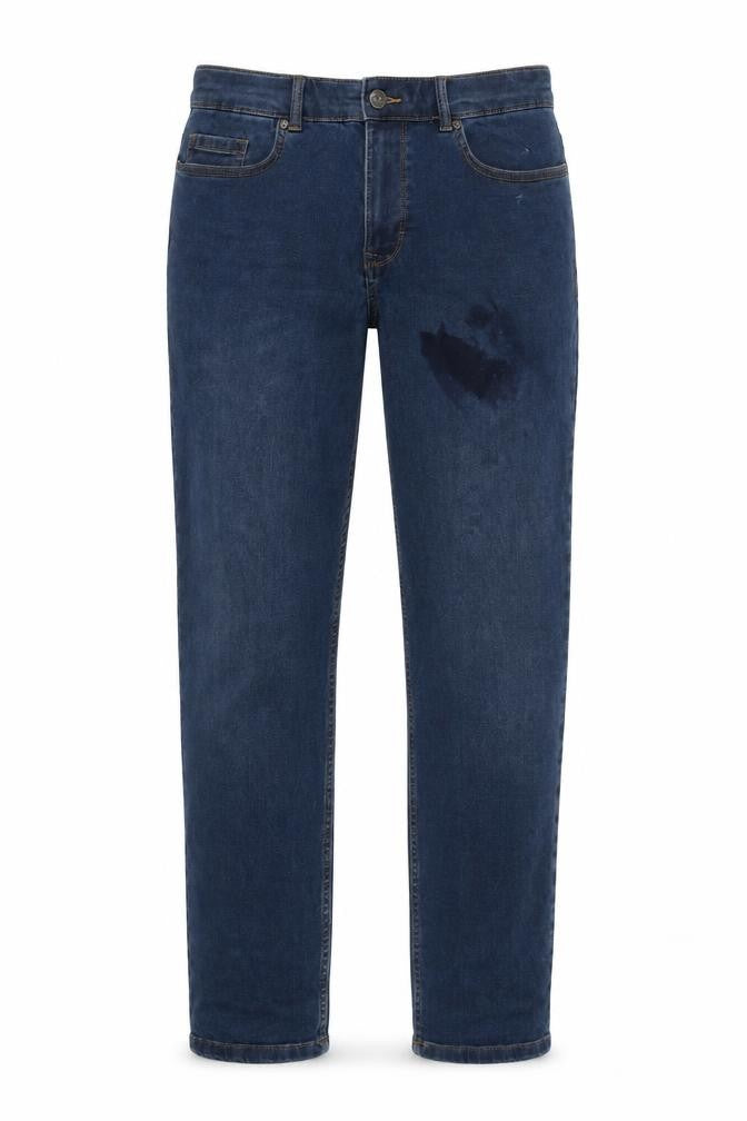 TU Mens Blue Cotton Blend Straight Jeans Size 36 in L28 in Regular Zip