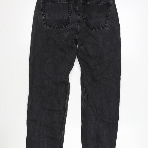 Denim & Co. Womens Grey Cotton Blend Straight Jeans Size 6 L25 in Regular Zip - Raw Hem