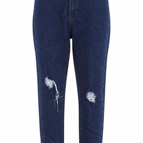 Boohoo Womens Blue Cotton Blend Straight Jeans Size 10 L27 in Regular Zip