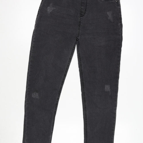 Denim & Co. Girls Grey Cotton Jegging Jeans Size 13-14 Years L26 in Regular - Distressed-Raw Hem