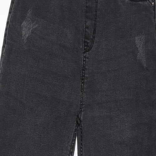Denim & Co. Girls Grey Cotton Jegging Jeans Size 13-14 Years L26 in Regular - Distressed-Raw Hem