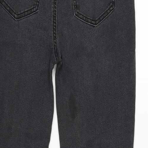 Denim & Co. Girls Grey Cotton Jegging Jeans Size 13-14 Years L26 in Regular - Distressed-Raw Hem