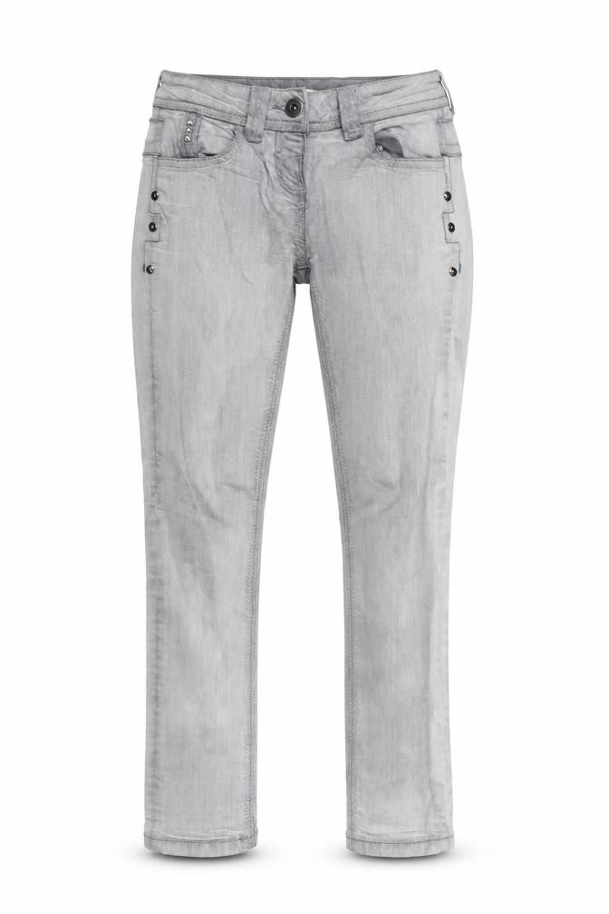 Miss- Evie Girls Grey Cotton Straight Jeans Size 9-10 Years L24.5 in Regular Zip