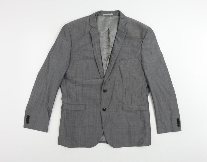 NEXT Mens Grey Wool Jacket Suit Jacket Size 42 Regular