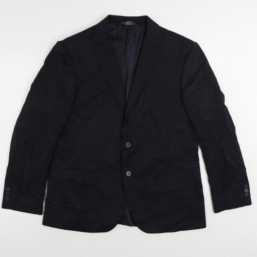 Marks and Spencer Mens Blue Polyester Jacket Suit Jacket Size 42 Regular