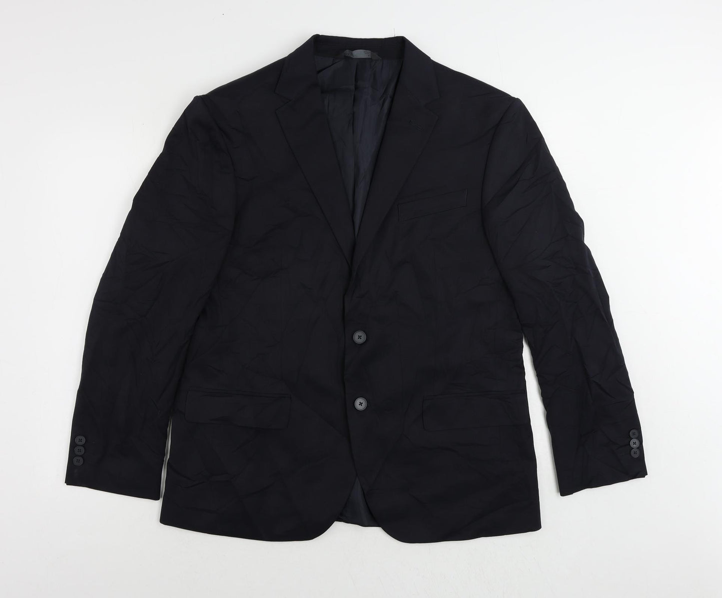 Marks and Spencer Mens Blue Polyester Jacket Suit Jacket Size 42 Regular