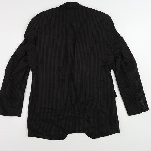 Carl Gross Mens Black Striped Linen Jacket Suit Jacket Size 40 Regular