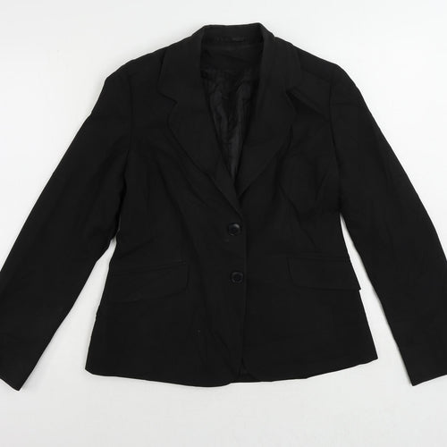 Clubclass Tailoring Womens Black Jacket Blazer Size 12 Button