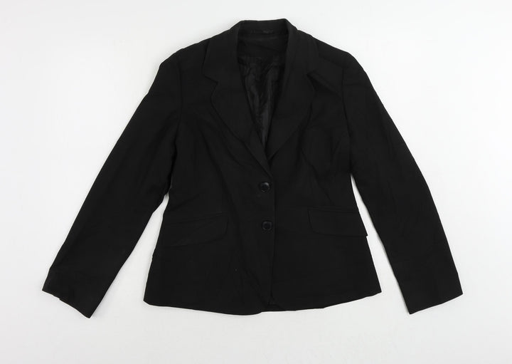 Clubclass Tailoring Womens Black Jacket Blazer Size 12 Button