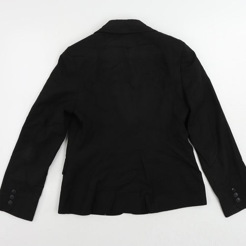 Clubclass Tailoring Womens Black Jacket Blazer Size 12 Button