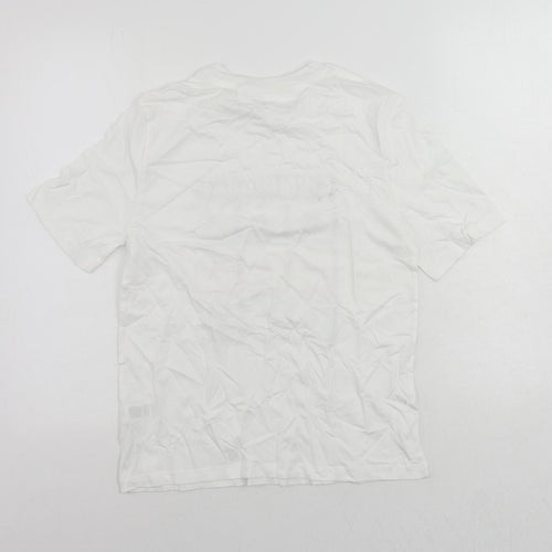 Marks and Spencer Womens White Cotton Basic T-Shirt Size 8 Crew Neck - Birmingham