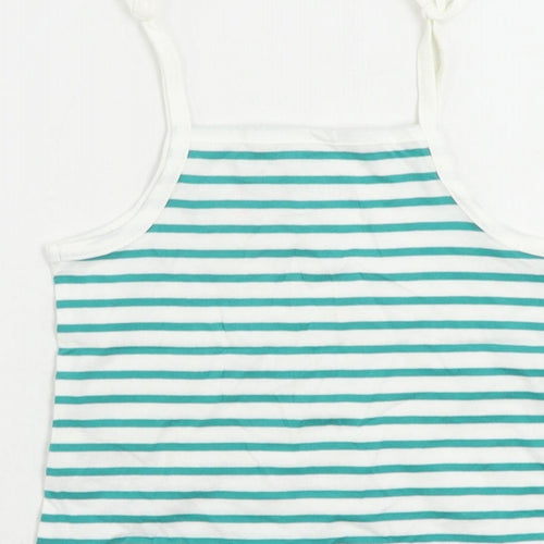 Marks and Spencer Girls Green Cotton Camisole Tank Size 3-4 Years Square Neck Pullover