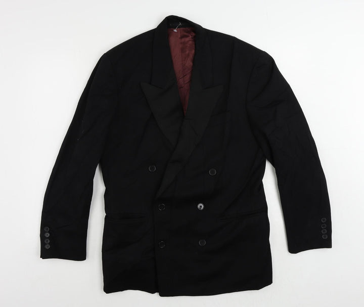 NEXT Mens Black Wool Tuxedo Suit Jacket Size 38 Regular