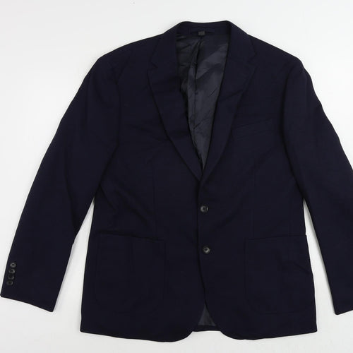 Marks and Spencer Mens Blue Polyamide Jacket Suit Jacket Size 42 Regular
