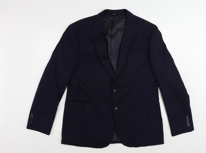 Marks and Spencer Mens Blue Polyamide Jacket Suit Jacket Size 42 Regular