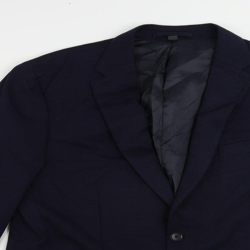 Marks and Spencer Mens Blue Polyamide Jacket Suit Jacket Size 42 Regular