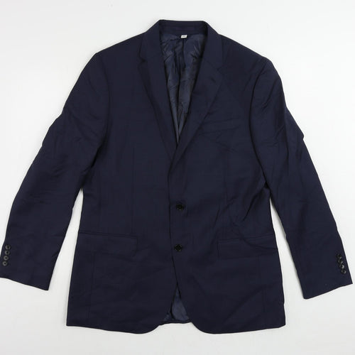 Marks and Spencer Mens Blue Wool Jacket Suit Jacket Size 42 Regular