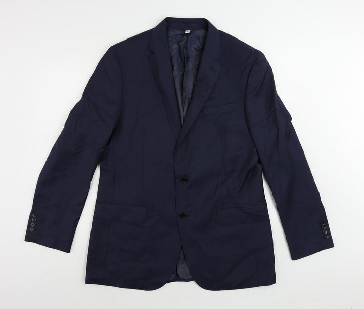 Marks and Spencer Mens Blue Wool Jacket Suit Jacket Size 42 Regular