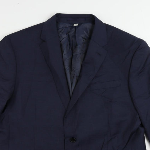 Marks and Spencer Mens Blue Wool Jacket Suit Jacket Size 42 Regular
